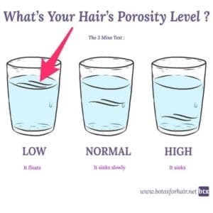 Porosity chart that helps you to identify your hair porosity.