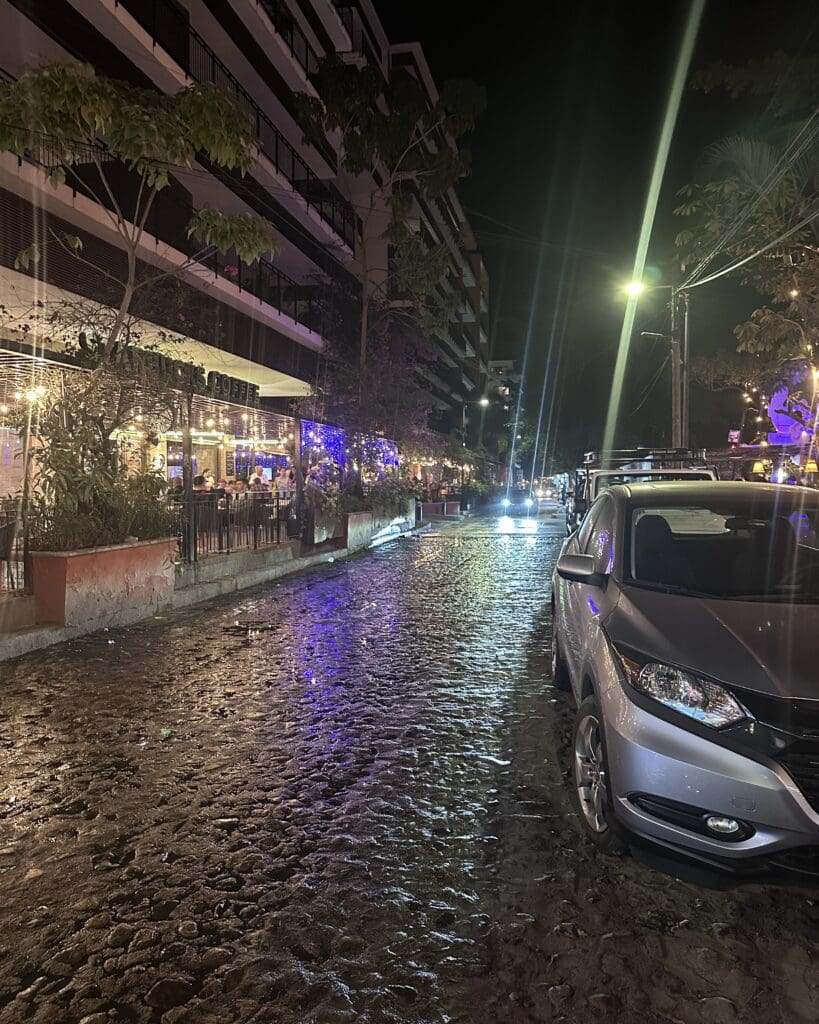 The streets of Puerto Vallarta at night